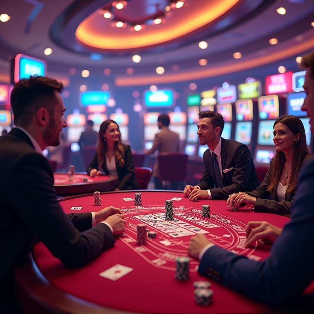 BandarQ dealer and players at live table showing card positions and betting layout