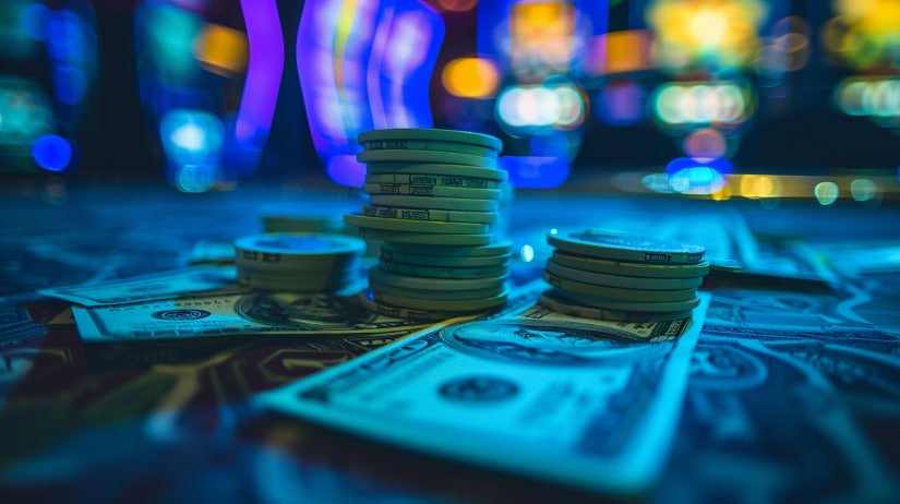 Close-up of dealer hands and cards on Captain's Bounty blackjack table